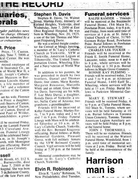 the times leader martins ferry ohio|Obituaries .